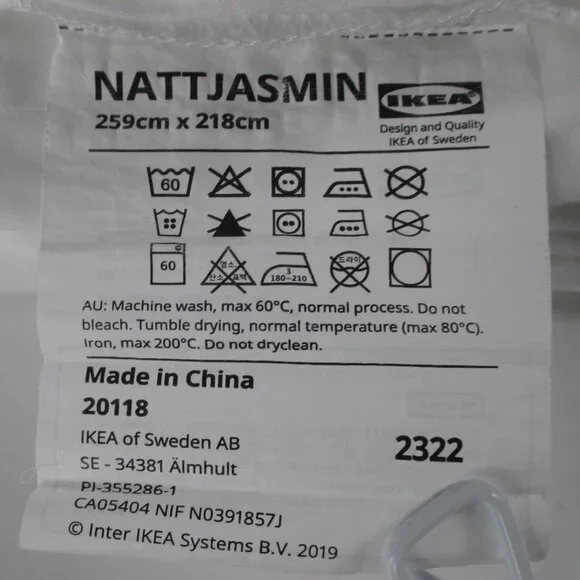 IKEA NATTJASMIN KING DUVET COVER & PILLOWCASES - Picture 13 of 15